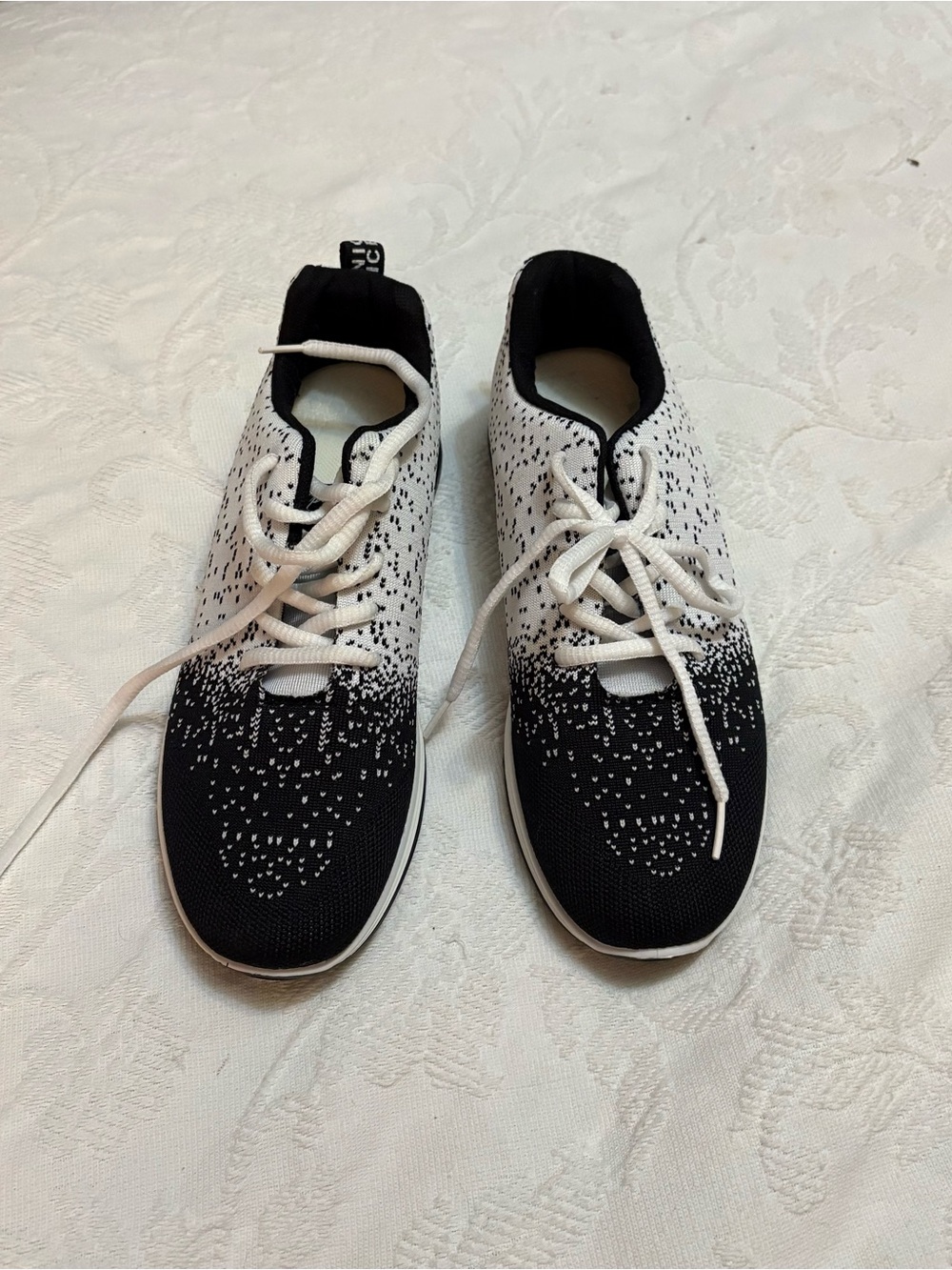 Black and White Gradient Knit Sneakers European size 40, American size 9